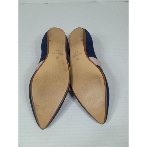 Rothys Shoes Mary Jane Point Toe Bow Blue Sapphire Flats Women Sz 9.5 - Picture 6 of 14